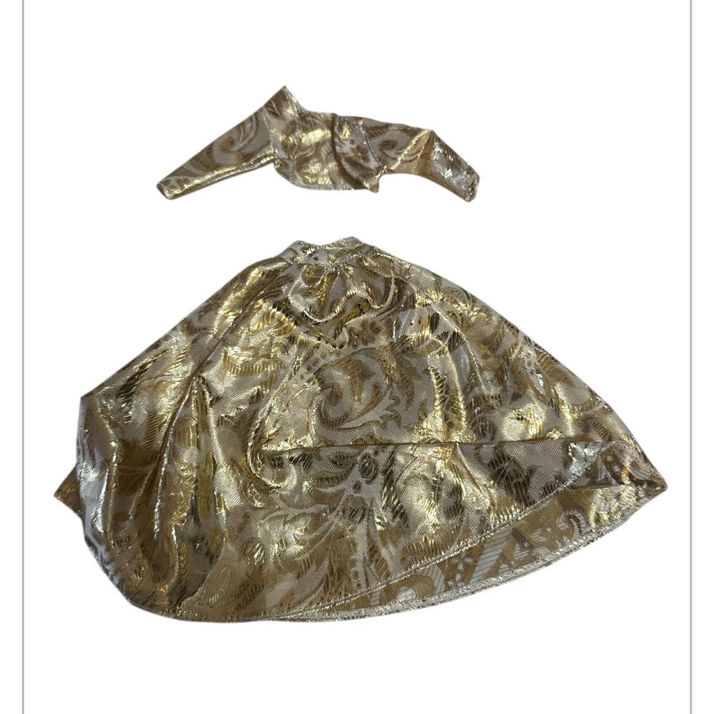 Vintage 1995 Barbie Fashion Avenue Skirt & Jacket Gold Metallic